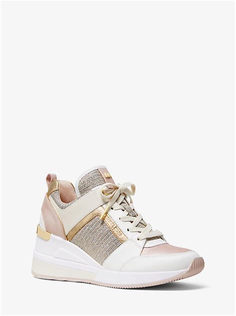 michael michael kors georgie chain mesh and leather trainer|MICHAEL Michael Kors Georgie Extreme Glitter Chain.